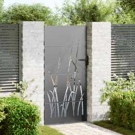 Puerta de jardín con cerradura Negro 105 x 175 cm
