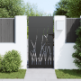 Puerta de jardín con cerradura Negro 105 x 175 cm