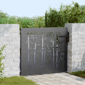 Puerta de jardín Otro con cerradura Negro 105 x 100 cm