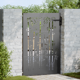 Puerta de jardín Otro con cerradura Negro 105 x 150 cm