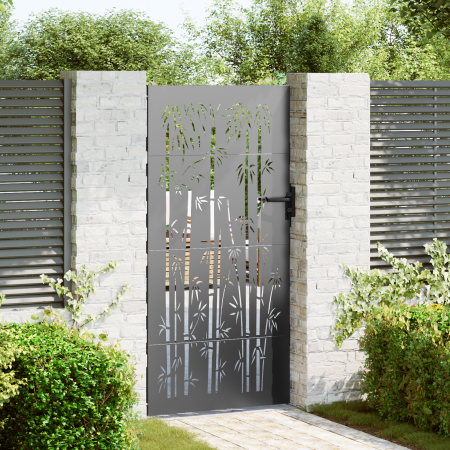 Puerta de jardín Otro con cerradura Negro 105 x 200 cm