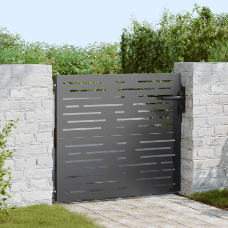 Puerta de jardín Negro 105 x 100 cm