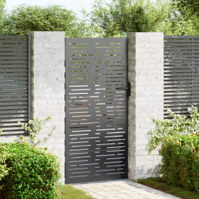 Puerta de jardín Negro 105 x 175 cm