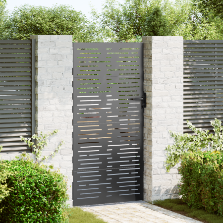 Puerta de jardín Negro 105 x 175 cm