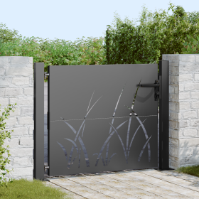 Puerta de jardín Negro 105 x 100 cm