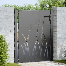 Puerta de jardín Negro 105 x 150 cm
