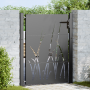 Puerta de jardín Negro 105 x 150 cm