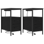 Cajoneras de Noche con cajón 2 pcs Roble negro 30 x 48 x 61 cm
