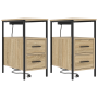 Cajoneras de Noche con cajón 2 pcs Roble Sonoma 30 x 48 x 61 cm