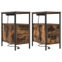 Cajoneras de Noche 2 pcs Roble ahumado 30 x 48 x 61 cm