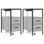 Cajoneras de Noche con cajón 2 pcs Gris sonoma 30 x 48 x 61 cm
