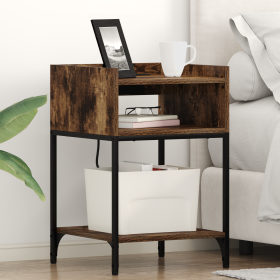 Cajoneras de Noche 2 pcs Roble ahumado 40 x 40 x 61 cm