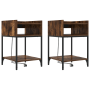 Cajoneras de Noche 2 pcs Roble ahumado 40 x 40 x 61 cm