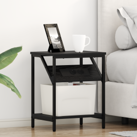 Cajoneras de Noche 2 pcs Roble negro 38 x 30 x 48 cm