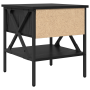 Mesa de Noche Roble Negro 40x42x45 cm Madera Elaborada