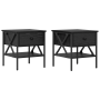 Mesitas de Noche 2 pcs Roble Negro 40x42x45 cm Madera Agregada