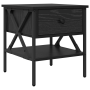 Mesitas de Noche 2 pcs Roble Negro 40x42x45 cm Madera Agregada