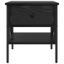 Mesitas de Noche 2 pcs Roble Negro 40x42x45 cm Madera Agregada