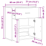 Vitrina Roble artisan 60 x 31 x 70 cm Madera contrachapada