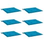 Cojines de silla de jardín 6 uds tela Oxford azul 40x40x3 cm