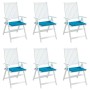 Cojines de silla de jardín 6 uds tela Oxford azul 40x40x3 cm