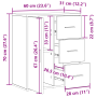Vitrina Roble negro 60 x 31 x 70 cm Madera contrachapada