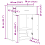 Vitrina Roble artisan 79 x 38 x 80 cm Madera contrachapada