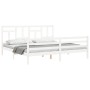 Weißer Massivholzbettrahmen mit Kopfteil 200x200 cm von vidaXL, Betten und Lattenroste - Ref: Foro24-3194982, Preis: 153,55 €...