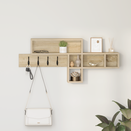 Perchero de pared Roble de Sonoma 100 x 12 x 43.5 cm
