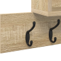 Perchero de pared Roble de Sonoma 100 x 12 x 43.5 cm