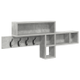 Perchero de pared con estante Gris concreto 100 x 12 x 43.5 cm