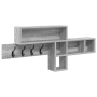 Perchero de pared con estante Gris sonoma 100 x 12 x 43.5 cm