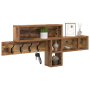 Perchero de pared Madera envejecida 100 x 12 x 43.5 cm