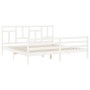 White solid wood bed frame with headboard 200x200 cm by vidaXL, Beds and slatted bases - Ref: Foro24-3194982, Price: 153,65 €...