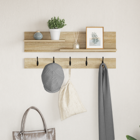 Perchero de pared con estante Roble Sonoma 90 x 15 x 36 cm