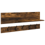 Perchero de pared con estante Roble ahumado 90 x 15 x 36 cm