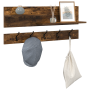 Perchero de pared con estante Roble ahumado 90 x 15 x 36 cm