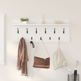 Perchero de pared Blanco 100 x 40 x 12 cm Madera contrachapada