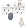 Perchero de pared Blanco 100 x 40 x 12 cm Madera contrachapada