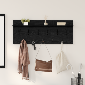 Perchero de pared con estante Roble negro 100 x 40 x 12 cm