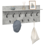 Perchero de pared con estante Gris hormigón 100 x 40 x 12 cm