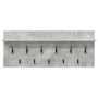 Perchero de pared con estante Gris hormigón 100 x 40 x 12 cm