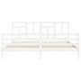 Weißer Massivholzbettrahmen mit Kopfteil 200x200 cm von vidaXL, Betten und Lattenroste - Ref: Foro24-3194982, Preis: 153,55 €...