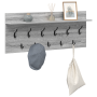Perchero de pared con estante Gris sonoma 100 x 40 x 12 cm
