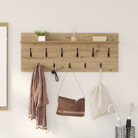Perchero de pared con estante Roble artisan 100 x 40 x 12 cm