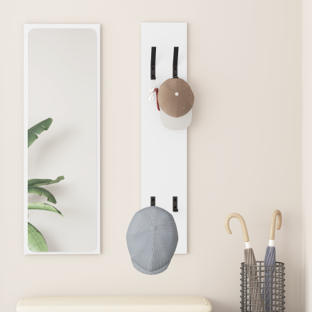 Perchero de pared Blanco 20 x 1.5 x 100 cm Madera contrachapada