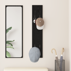 Perchero de pared Roble negro 20 x 1.5 x 100 cm