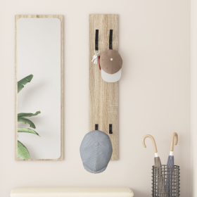 Perchero de pared Roble Sonoma 20 x 1.5 x 100 cm