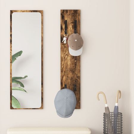 Perchero de pared Roble ahumado 20 x 1.5 x 100 cm