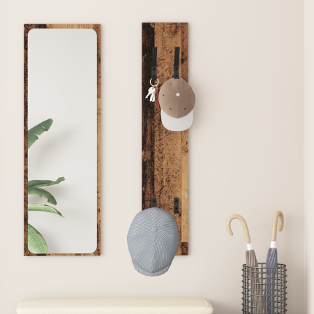 Perchero de pared Madera antigua 20 x 1.5 x 100 cm